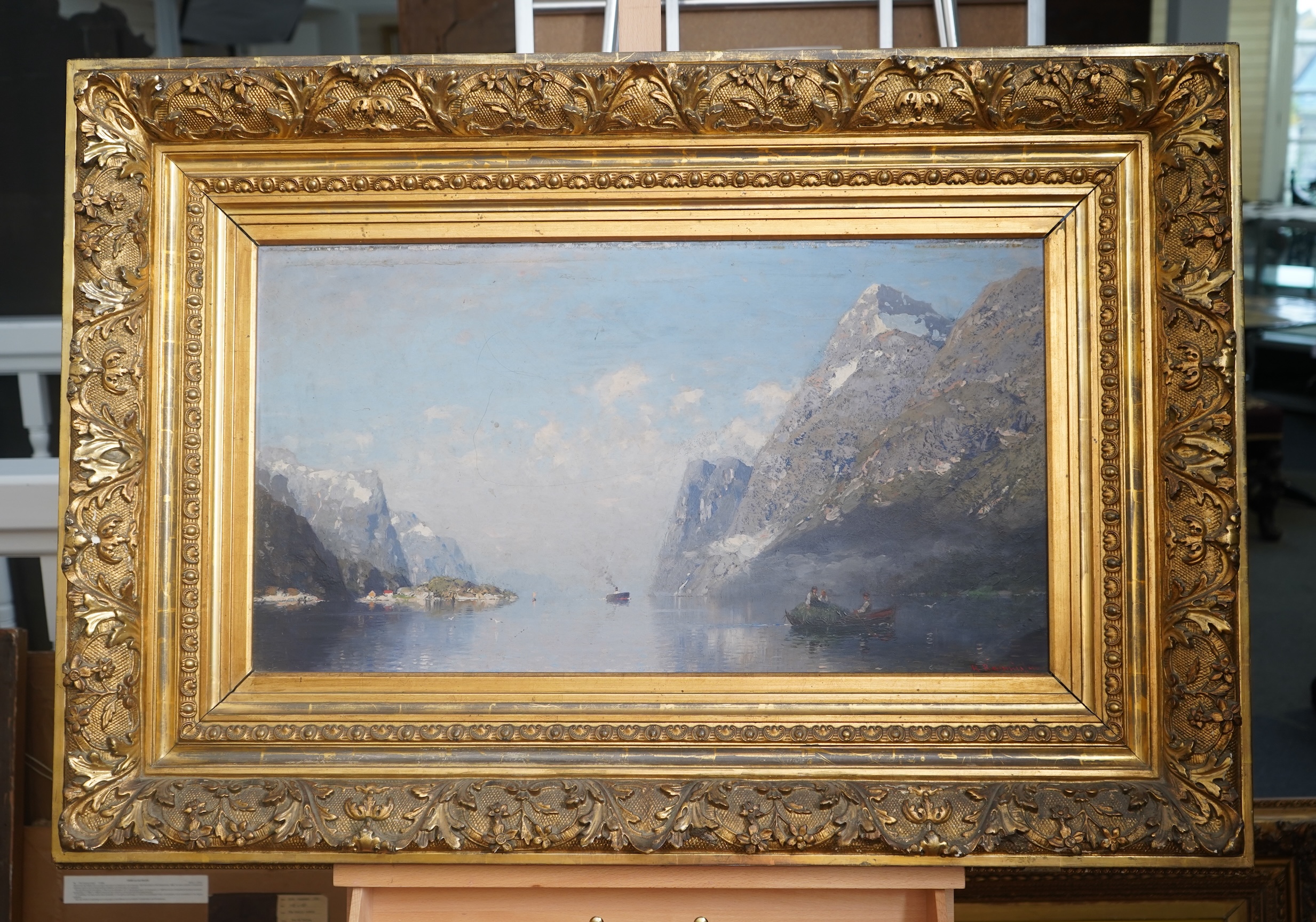Georg Anton Rasmussen, Norwegian 1842-1914, A pair of Norwegian Fjord views